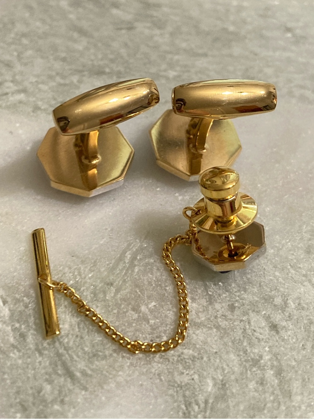 YSL Vintage Cuff Links & Tie Tack Set - Picture 7 of 8